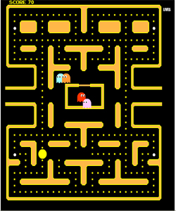 لعبة PacManالاصلية بتاعت الاتاري الرهيبة مباشرة لاين   